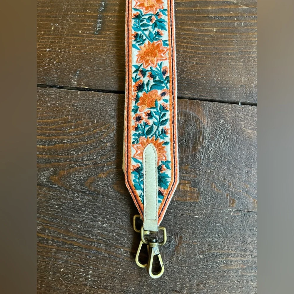 Anthropologie Floral Embroidered Bag Strap - Picture 2 of 5